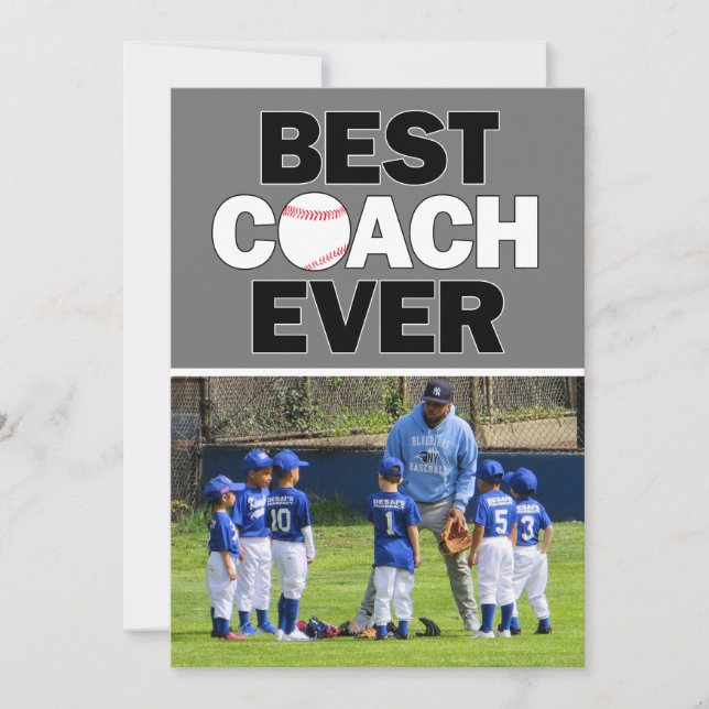 Tarjeta De Agradecimiento El entrenador de béisbol mejor Personalizado de la (Anverso)