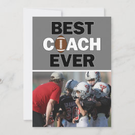 Tarjeta De Agradecimiento El entrenador de fútbol mejor Personalizado de la