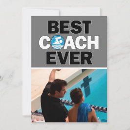 Tarjeta De Agradecimiento El entrenador de natación mejor Personalizado de l