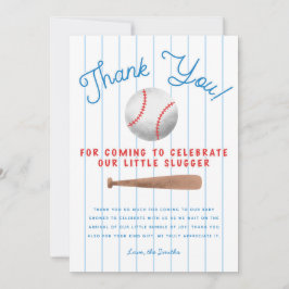 Tarjeta De Agradecimiento El equipo deportivo de béisbol Baby Shower