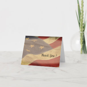 Tarjeta De Agradecimiento El espacio en blanco de la bandera americana le
