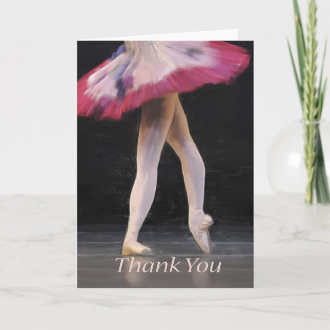 Tarjeta De Agradecimiento El espacio en blanco del bailarín de ballet (Anverso)