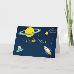 Tarjeta De Agradecimiento El espacio exterior Rocket de la diversión le