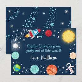 Tarjeta De Agradecimiento El Espacio Fuera De Este Día Mundial Gracias