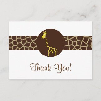 Tarjeta De Agradecimiento El estampado de girafa le agradece