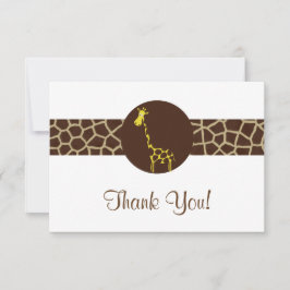 Tarjeta De Agradecimiento El estampado de girafa le agradece