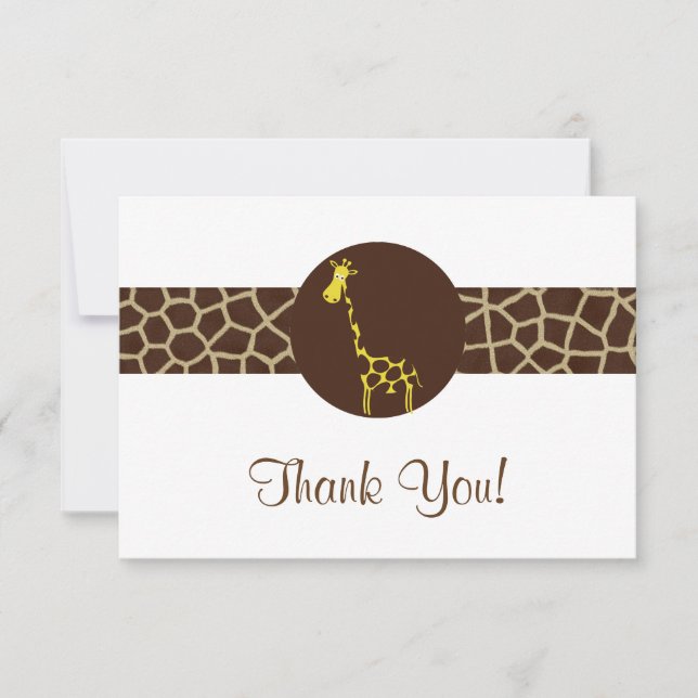 Tarjeta De Agradecimiento El estampado de girafa le agradece (Anverso)
