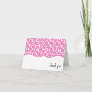 Tarjeta De Agradecimiento El estampado de girafa rosado le agradece las