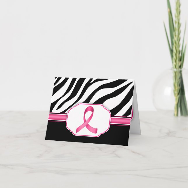 Tarjeta De Agradecimiento El estampado de zebra de encargo de la cinta de (Anverso)