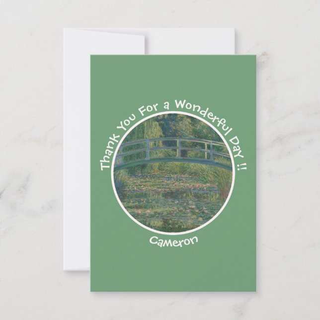 Tarjeta De Agradecimiento El estanque de lirio de agua de Monet y los Fiesta (Anverso)