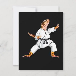 Tarjeta De Agradecimiento El extraño leopardo común Qecko Doing Karate Samur