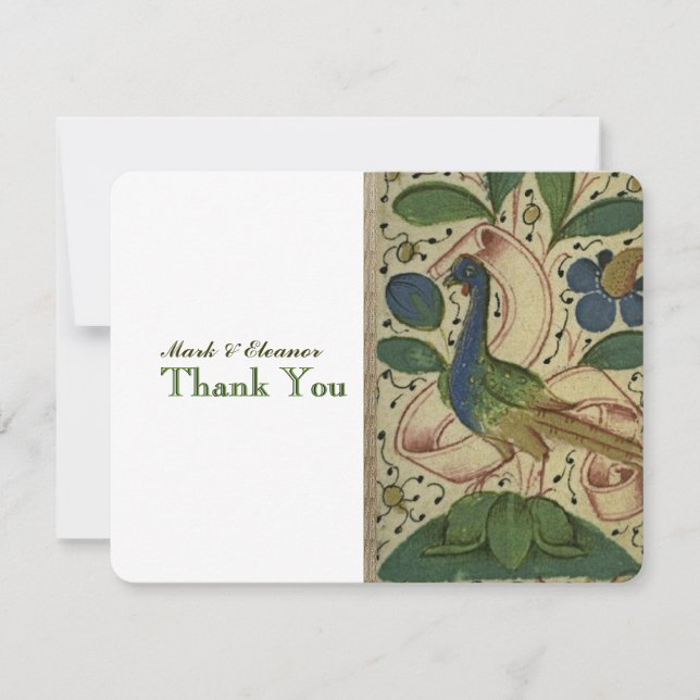 Tarjeta De Agradecimiento El faisán medieval personalizado le agradece (Anverso)