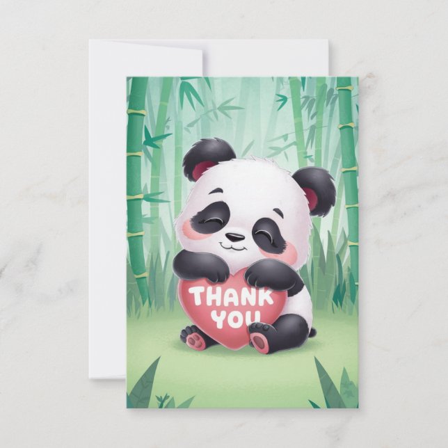 Tarjeta De Agradecimiento El fascinante Panda (Anverso)