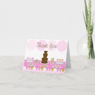 Tarjeta De Agradecimiento El fiesta de la fuente del chocolate le agradece