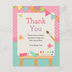 Tarjeta De Agradecimiento El fiesta de la pintura del arte le agradece