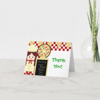Tarjeta De Agradecimiento El fiesta de la pizza del KRW le agradece chica