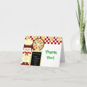 Tarjeta De Agradecimiento El fiesta de la pizza del KRW le agradece muchacho