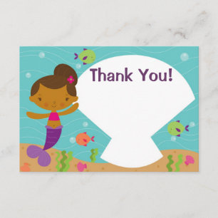 Tarjeta De Agradecimiento El fiesta de la sirena de los niños del