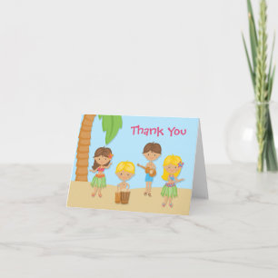 Tarjeta De Agradecimiento El fiesta de Luau le agradece cardar