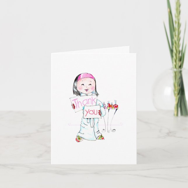 Tarjeta De Agradecimiento El fiesta de Spa'thday le agradece observar (Anverso)