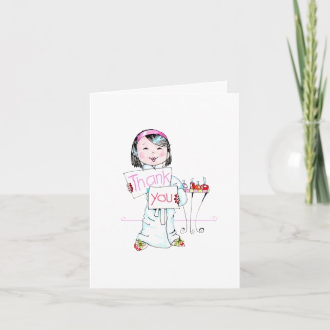 Tarjeta De Agradecimiento El fiesta de Spa'thday le agradece observar (Anverso)