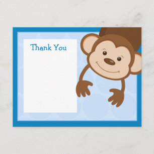 Tarjeta De Agradecimiento El fiesta del mono le agradece cardar