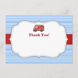 Tarjeta De Agradecimiento El Firetruck BirthdayBlank le agradece cardar