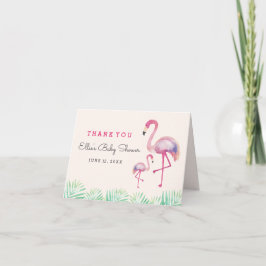 Tarjeta De Agradecimiento El flamenco rosado Baby Shower le agradece