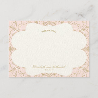 Tarjeta De Agradecimiento El Flourish enorme le agradece que se ruboriza la