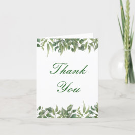 Tarjeta De Agradecimiento El follaje de vegetación de hojas verdes rusticas