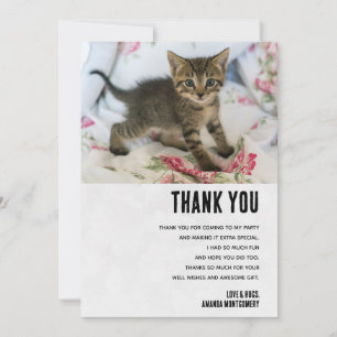 Tarjeta De Agradecimiento El Gatito De Tabby Cuyo Asombro Parece