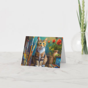 Tarjeta De Agradecimiento El gato artístico