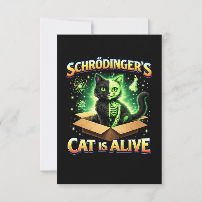 Tarjeta De Agradecimiento El gato curioso de Schrödinger (Anverso)