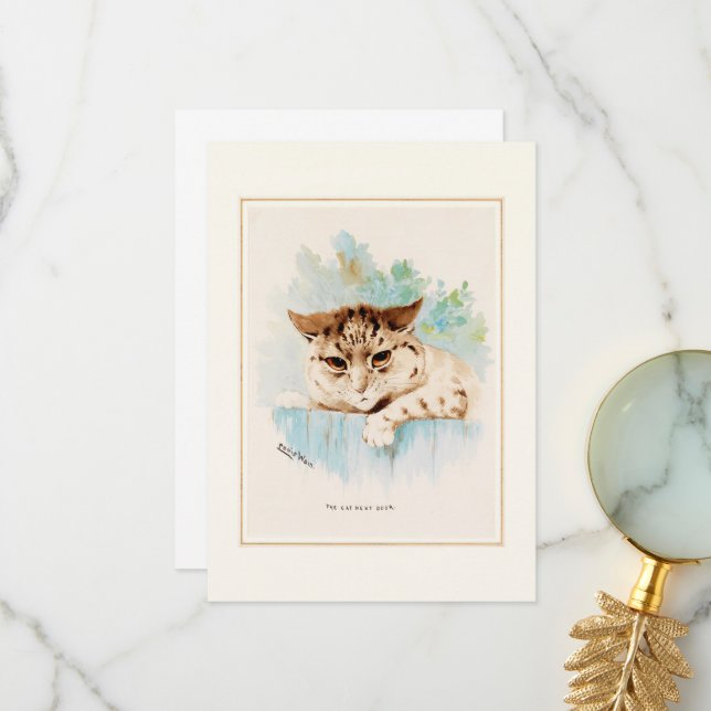 Tarjeta De Agradecimiento El gato de al lado de Louis Wain (Anverso/Reverso In Situ)