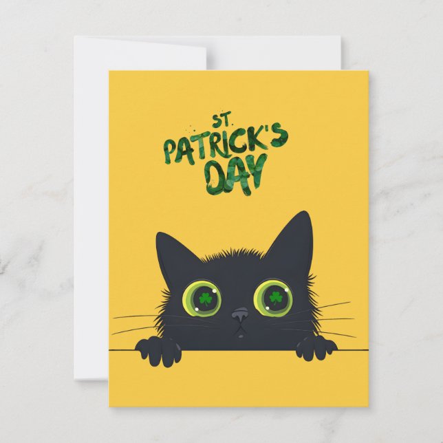 Tarjeta De Agradecimiento El gato del día de San Patricio es gracioso (Anverso)