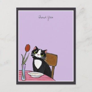 Tarjeta De Agradecimiento El gato del smoking del restaurante le agradece