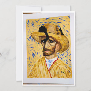 Tarjeta De Agradecimiento el gato en el gorra de van Gogh
