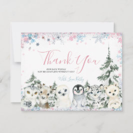 Tarjeta De Agradecimiento El género de los animales de invierno revela sus c