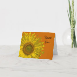 Tarjeta De Agradecimiento El girasol amarillo en el Naranja Gracias