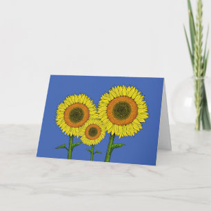 Tarjeta De Agradecimiento El girasol amarillo le agradece cardar