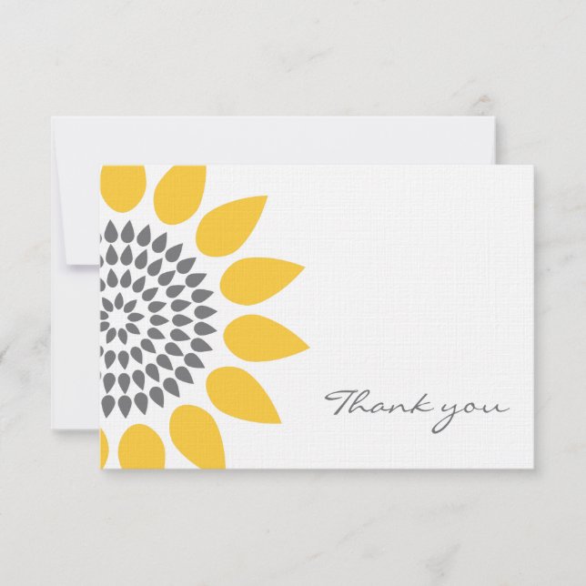 Tarjeta De Agradecimiento El girasol elegante le agradece (Anverso)