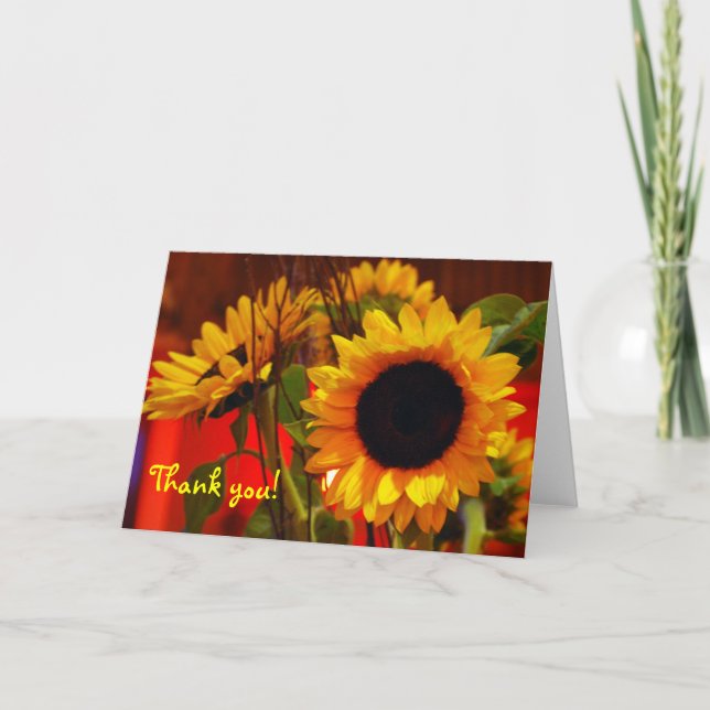 Tarjeta De Agradecimiento ¡El girasol le agradece! (Anverso)