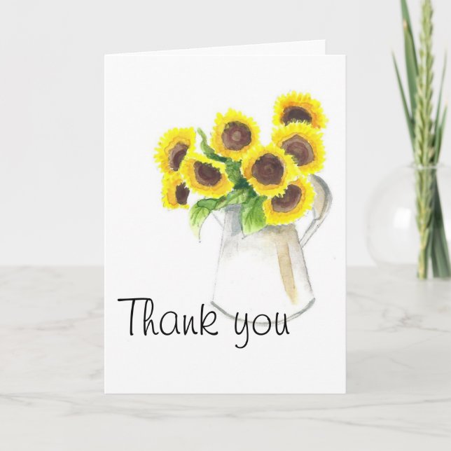 Tarjeta De Agradecimiento El girasol le agradece cardar (Anverso)