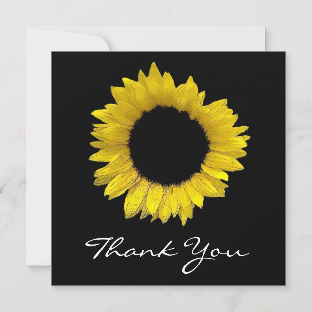 Tarjeta De Agradecimiento El girasol le agradece cardar (Anverso)
