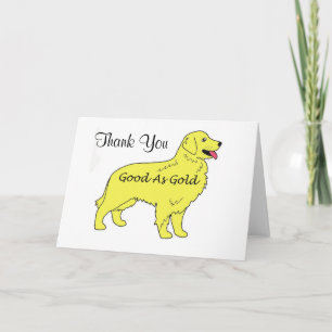 Tarjeta De Agradecimiento El golden retriever le agradece cardar bueno como
