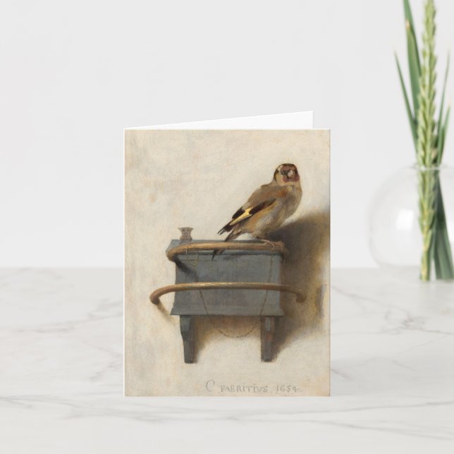 Tarjeta De Agradecimiento El Goldfinch de Carel Fabritius (Anverso)