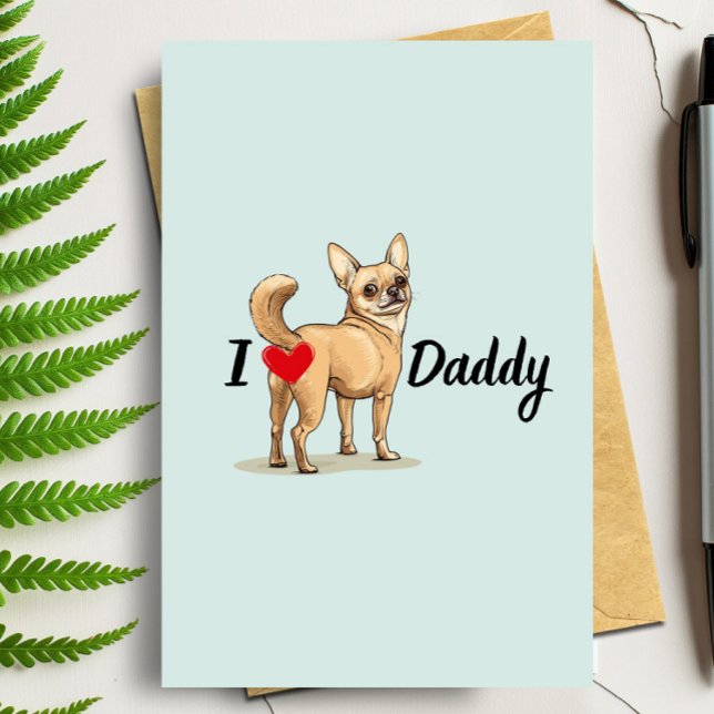 Tarjeta De Agradecimiento El gracioso Chihuahua del Día de los Padres y Perr (Subido por el creador)