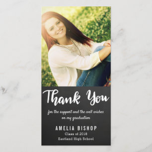 Tarjeta De Agradecimiento El graduado de la pizarra le agradece tipografía