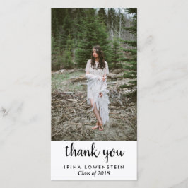 Tarjeta De Agradecimiento El graduado simple casual le agradece