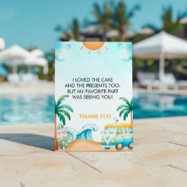 Tarjeta De Agradecimiento El grande, cumpleaños del surf